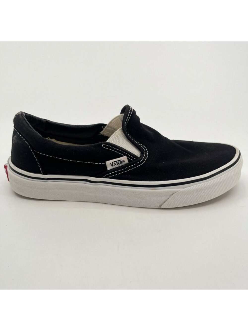 Vans Classic Slip-On Womens Size 7.5 Black Athletic Skateboard Shoes Sneakers